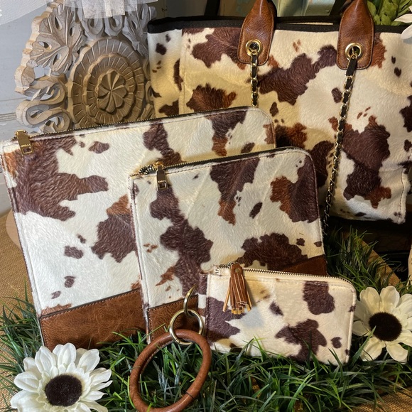 Faux Fur Cow Computer/Table Sleeve 13” or 11” - Picture 4 of 14